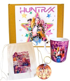 Genérico Pack regalo Huntrix Demon Hunters – Taza + Mochila + Llavero NFC – Inspirado en el universo K-Pop