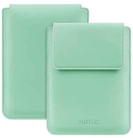 HoYiXi Hülle für 6,8 Zoll 7 Kindle Paperwhite/Colorsoft/Signature Edition 2025-2021 Kompatibel Kobo/Voyaga/PocketbookTolino Leichte Leder Schutzhülle Tasche für 6,8 Zoll E-Book, Grün