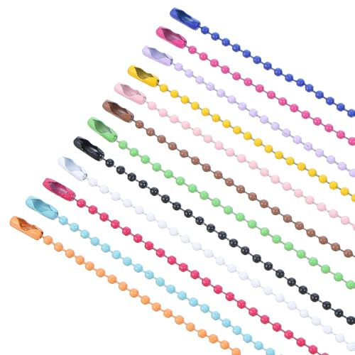 100 Stück Ball Chains Kette Für Schlüsselanhänger Bunte Kugelkette Edelstahl Ball Chain Mit Verbindern Metallperlen-Schlüsselanhänger Erkennungsmarken-Kette Für Diy Schmuckherstellung Tags Hängende