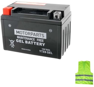 BATTERIA MOTO YTX9-BS 12VOLT 8AH AMPERE BATTERIE SCOOTER IN GEL COMPATIBILE CON KAWASAKI Z RS SE 900 per anno 2022 al 2025 150X87X105MM FORNITA CARICA E PRONTA PER ESSERE UTILIZZATA