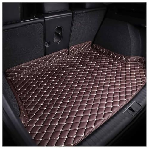 Kofferraummatte für Toyota Avensis (2003–2009) rutschfest aus PU-Leder wetterfest wasserdicht braun