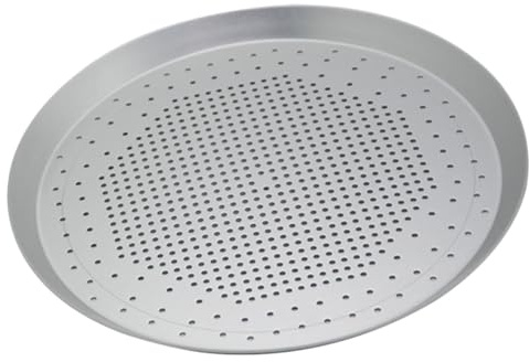 Toyvian Teglia Vassoio Ecologico per Pizza Tonda Forata in Lega di Alluminio Argento per Tagliare e Servire Formaggi, per Cucina