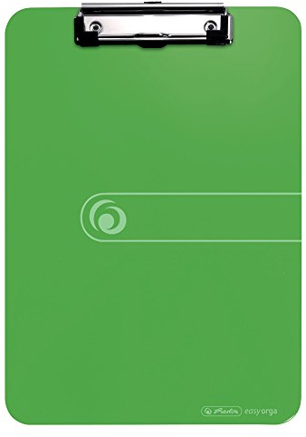 Herlitz 11226610 Klemmbrett, A4, opak apfel mit Klemm-Mechanik