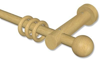 Interdeco Holz-Gardinenstange in Buche 20 mm Ø Talena Luina, 200 cm