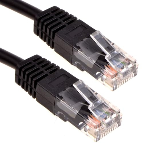 kenable Black Network Ethernet Cable Cat5e RJ45 UTP Patch Lead Pure Copper Gigabit LAN 0.3m