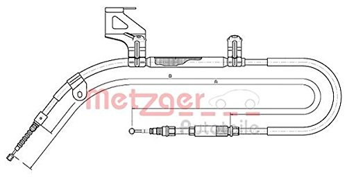 Seilzug Feststellbremse hinten links METZGER passend für VW PASSAT B5 | Kompatibel mit: VW PASSAT B5, PASSAT B5 Variant, PASSAT B5.5, PASSAT B5.5 Variant