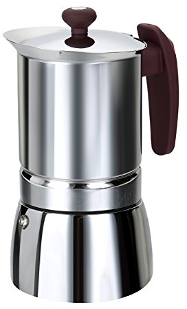 ROSSETTO Cafetière Italienne en INOX- Poignée Marron 6 Tasses