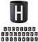 Design Letters Personal Porcelain Cups A-Z (Black) - H, 10204000