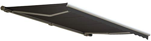 Mendler Elektrische Kassetten-Markise T122, Vollkassette Volant 4x3m - Polyester Anthrazit