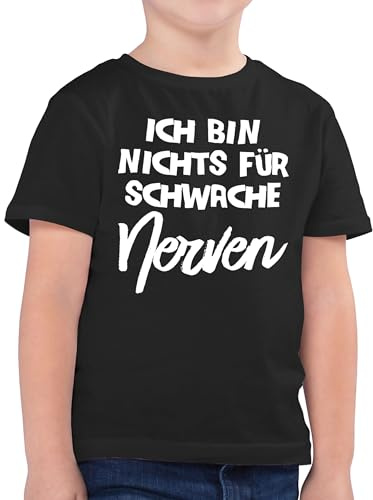 Kinder T-Shirt Jungen - Statement Sprüche - Ich Bin Nichts für schwache Nerven Comic - 164 (14/15 Jahre) - Schwarz - Shirt sprüche. Spruch nix kindershirts t-Shirts mit sprüchen spruche Fuer