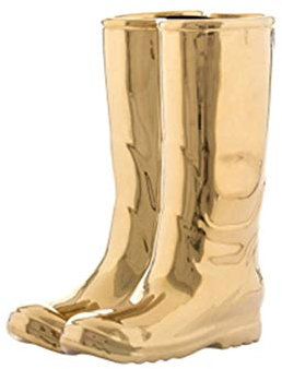Paragüeros GUOYANHONE Cerámica, Florero Moderno con Forma De Botas De Lluvia, Cubo Decorativo En La Cafetería del Hotel, 2 Colores (Color : Gold)