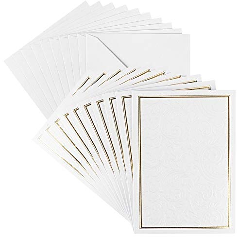 Ideen mit Herz Grußkarten-Set mit Umschlägen | 10 Motiv-Karten | blanko | bunt | neutral | ideal für Glückwünsche zum Geburtstag, Hochzeit,uvm. | Din B6 (Ornamentik-Prägung & Folienveredelung)