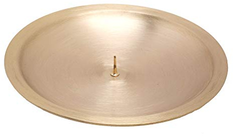 NKlaus Plato para Velas Ø 13cm con Espina 1cm portavelas portavelas Posavasos Velas de Pilar comunión Bautismo 2813