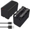 CITYORK NP-F750 Batterie de Remplacement 5200mAh (2 Pack) avec Port de Chargeur Micro USB et Câble Micro USB, Remplacement pour Batterie Sony NP-F730 NP-F760 NP-F770 NP-F960 NP-F970