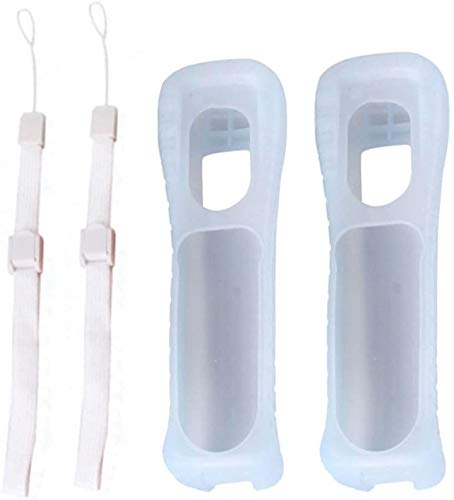 Jaygame 2 x Silikon-Schutzhülle mit Handschlaufe für Nintend Wii Remote (weiß): Video-Game-Controller-Cases, Game Controller Cover, Gamecontroller-Hülle, Schutz vor Staub, Spielen