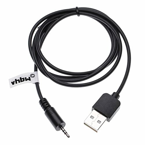 vhbw Cable de Carga USB Compatible con Harman Kardon Premium BT Auriculares | Cable USB a jack 2,5 mm, negro, 100 cm