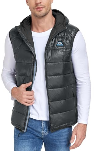 Mapamyumco Herren Leichte Puffer Weste Warme Ärmellose Outdoorjacke Wandern Reisen Laufen