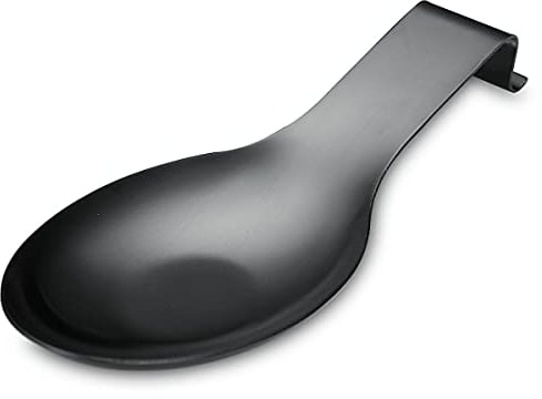 Repose Cuillère En Noir Mat, Porte Cuillère En Acier Inoxydable Pour Cuisinière, Porte Stensiles De Cuisine Pour Louches, Pinces, Spatule, Porte-cuillère Pour Cuisinière (1PC-9,5 Pouces)