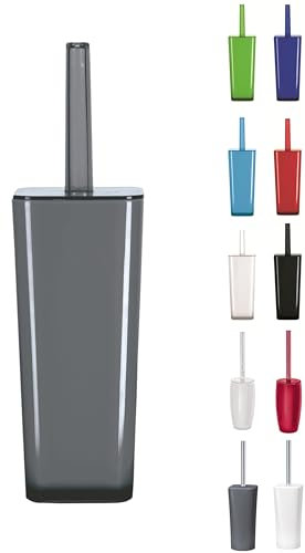KW Easy Enlcosed Plastic Toilet Brush and Holder (Dark Grey)