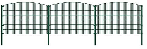 HOME DELUXE - Doppelstabmattenzaun MORATA Grün, Dekor Berg - Länge: 50m Höhe: 120cm Komplett Set - feuerverzinkter Stahl - langlebige Pulverbeschichtung I Gartenzaun, Zaun