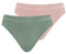 Nur Die 2er Pack Retro Slip Mehrfarbig sportlich Unterhosen aus Baumwolle Unterwäsche Damen, Rose/Khaki, L