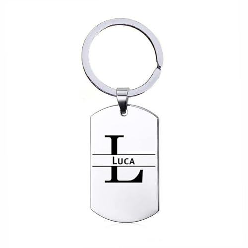 Schlüsselanhänger mit Namen - Luca - Edelstahl, silberfarben