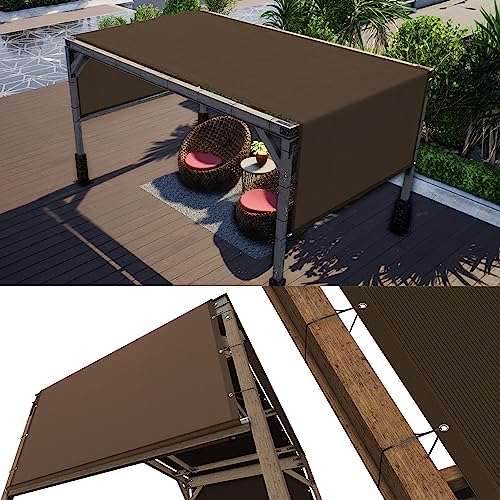 ColourTree Pergola-Sonnenschutz, Ersatzbezug, LSF 50, handelsübliche Qualität, 260 g/m², Tuch für den Außenbereich, Terrasse, inklusive Edelstahl-Gewichtsstangen, 30,5 x 40,6 cm, Braun