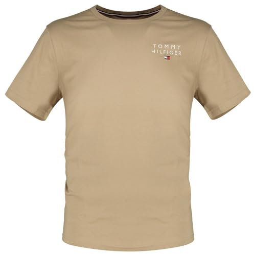 Tommy Hilfiger Men Short-Sleeve T-Shirt Crew Neck, Beige (Beige), S