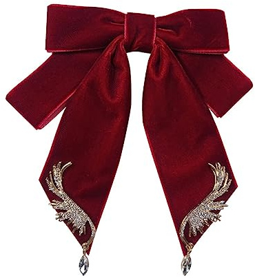 JKQBUX Versailles Série Baroque Rétro Velours Nœud Papillon Broche Cravate pour Femme Homme Pré-noué Big Bowknot Broche Pin