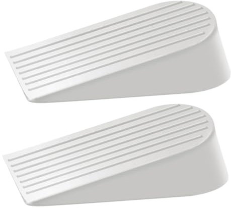 TOKPLNU Door Wedges, 2 Pack Extra Large Rubber Door Stoppers Heavy Duty Door Wedge Stoppers for Floor, Non-Slip Door Stop Holder for Patio, Outdoor, Homes, Schools, Offices, Garage, White