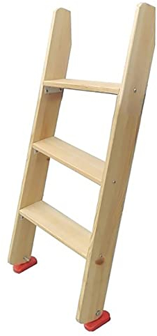 Bettleitern für Hochbetten, Holzbettleiter für Kinder, ältere Menschen, Kinderzimmer/Schlafsaal/Wohnmobil-Etagenleiter mit Haken, Belastung 330 Pfund (Größe: 3 Stufen – 100 cm)