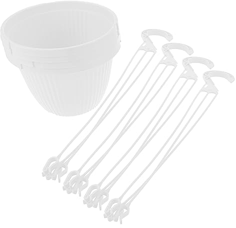 Supvox 4 Stück Hängender Blumentopf Hängekörbe Für Pflanzen Mini-sukkulententopf Blumentöpfe Für Zimmerpflanzen Blumenampel Für Pflanzen Plant Net Cup Grüner Dill Schmücken Plastik Weiß