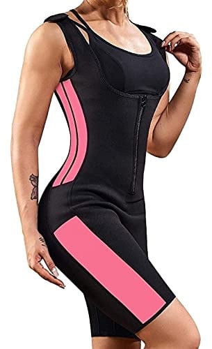 Damen-Neopren-Sauna-Trainingsanzug For Abnehmen, Ganzkörper-Neopren-Fettverbrennungsanzug, Geeignet For Übungstraining, Fitnessstudio, Sauna-Anzug Saunaanzug ( Color : Watermelon Red , Size : L )