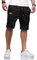 TARAINYA Kurze Hosen Herren Baumwolle Casual Shorts Herren Tunnelzug Elastische Sommer Chino mit Taschen Schwarz XL