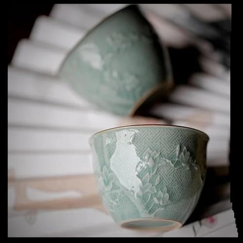 Teiere Set Di Teiere Kung Fu Per Uso Domestico Tè Master Cup Personale 2 Pz/set Retro Ge Forno Tazza Da Tè In Ceramica Fatta A Mano Fiore In Rilievo Arte Gracked Smalto Teiera Set Da Tè