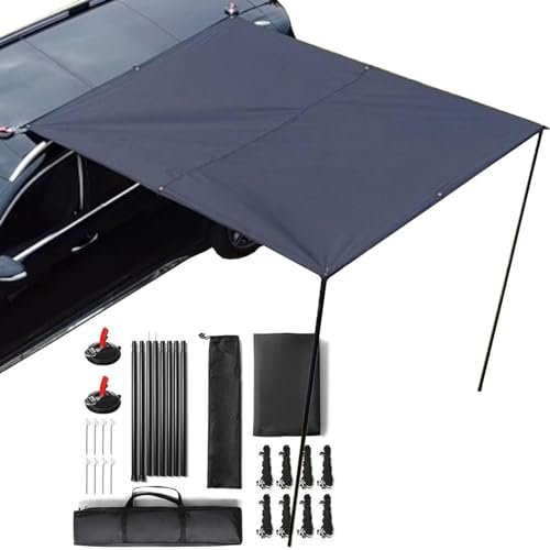 Toldo para coche | Toldo para coche - UV50+, resistente a la intemperie PU3000 mm, toldo lateral para camping y aterrizaje (accesorios incluidos)