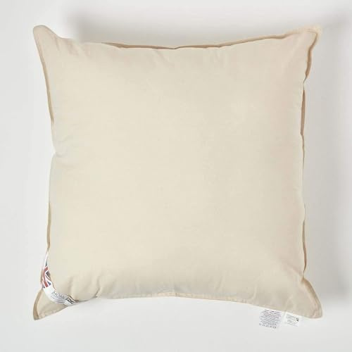 HOMESCAPES Pack of 4 Organic Cotton Cushion Pad 65 x 65 cm (26” x 26”) Inner Insert with Super Microfibre Hypoallergenic Synthetic Filling Machine Washable