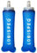LOBISPEQ®️ - Pack de 2 Soft Flask 500ml de Boca Ancha Libre de BPA | Botellas Blandas Hidratación de TPU | Botella Agua Plegable Para Running, Trail Running o Cualquier Deporte (BOCA ANCHA, AZUL)