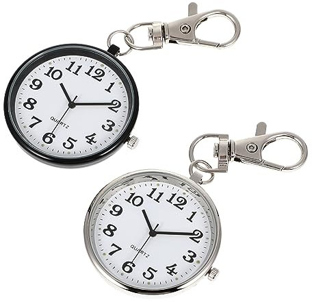 ANDRESLAD 2pièces Montre Infirmière à Clip Montre De Poche Infirmière Porte-clés pour Médecin Et