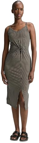 Tom Tailor Denim Damen Midi-Trägerkleid mit Twist-Detail
