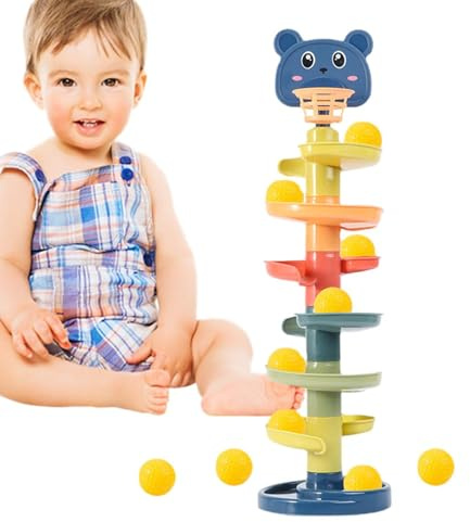 Ball Drop Tower | Spiral Tower Ball DRO JP and Roll Activity Toy – Set mit Ballsteigung, Drop and Go, Lernspielzeug für die frühkindliche Entwicklung