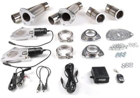 DZSQTUND Auto Auspuffblende 2.25 ''57Mm Doppel-Abgassteuerventil Mit Fernbedienung Auto Elektrische Abgasventilausschnitte Ausschnittsatz Y-Rohr Auspuff Schalldämpfer