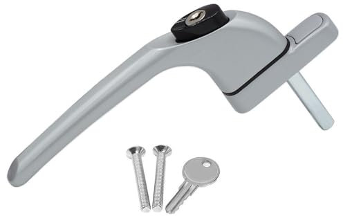uPVC Universal Window Handle Inline Locking Espag Double Glazingv Matte Silver 15mm
