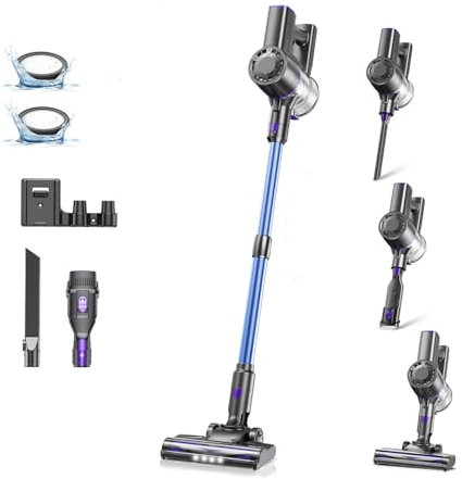 VAOTIDY 6-in-1 Staubsauger Kabellos 35KPa mit LED Display Bis zu 35Mins Laufzeit Ideal für Hartböden, Teppiche, Tierhaare