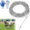 Filo spinato Repellente per animali, filo di nato, 1,8 mm x 10 m, filo spinato a 4 punti, zincato, con guanti, per recinzione, recinzione, recinzione, vimini, protezione contro martore da baseball