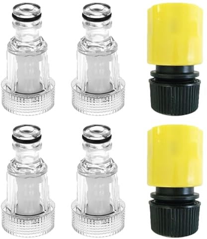 HoAhaMay 4 pcs filtro acqua per idropulitrice, filtro per tubo da giardino,filtro per tubo da 3/4 di pollice con 2 adattatori rapidi per idropulitrici,pompe da giardino,irrigazione da giardino,camper