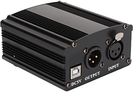 Acouto 48-V-Stromversorgungskanal-Kondensatormikrofon-Netzteil mit 3-poligem XLR-Kabel und USB-Kabel. Es Liefert 48 V USB Direkt für 48-V-Netzteil, Phantomspeisung, 48-V-Kondensat