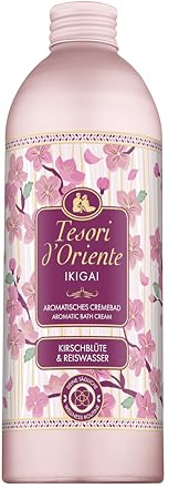 Tesori d'Oriente Cremebad Ikigai | Schwarze Rose & Labdanum| 500 ml | Aromatisches Cremebad für ein Wellness-Ritual für Körper & Sinne.