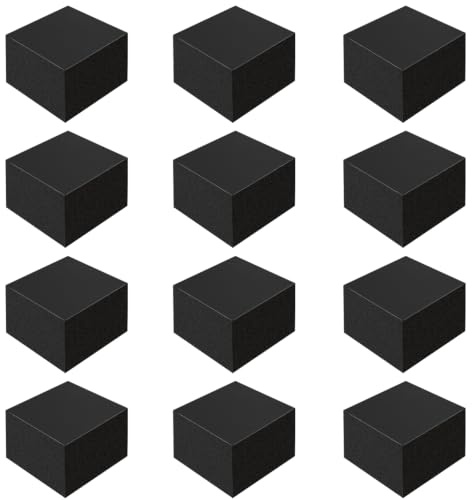 CAIYUANGUANGJIN 12pcs Rubber Anti Vibration Pads, 50x50x25mm Square Vibration Isolation Mats, Non-Slip Anti Noise Rubber Blocks Pads for Washing Machine Dryer Air Conditioner HVAC Compressor
