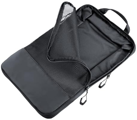 TROIKA Kompressionstasche TROIKA BLACK PACKING SHIRTS Reise Kompressionsbeutel große Packtasche mit Reißverschluss für platzsparendes Packen mit Tragegriff aus Polyester, Tarpaulin (Plane) in schwarz